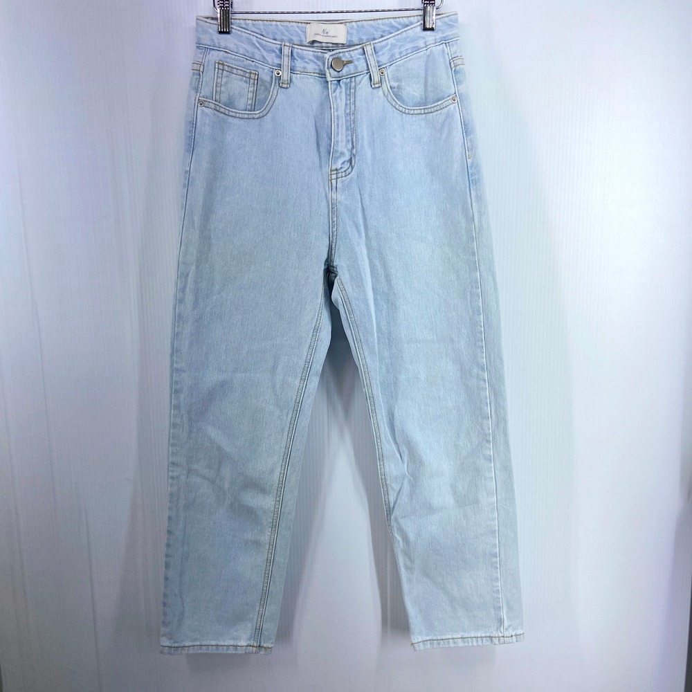 Nini Kadryly Light Blue Wash High Rise Straight Leg Denim Jeans Womens 27 Waist
